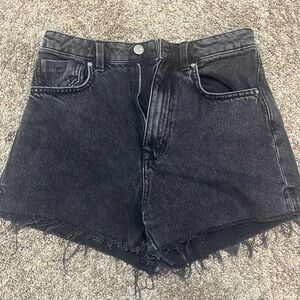 Black denim shorts
